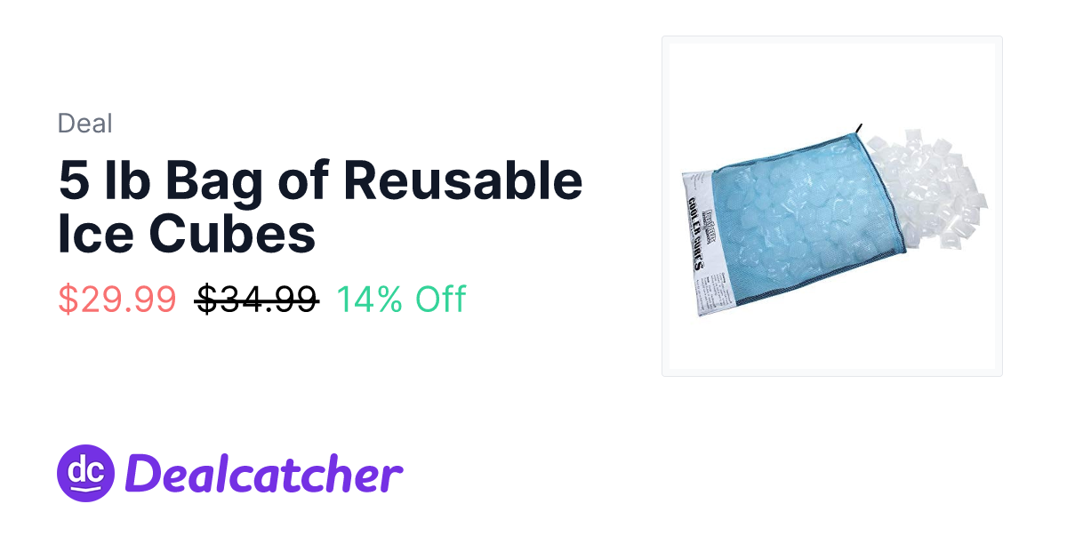 Amazon - 5 lb Bag of Reusable Ice Cubes $29.99