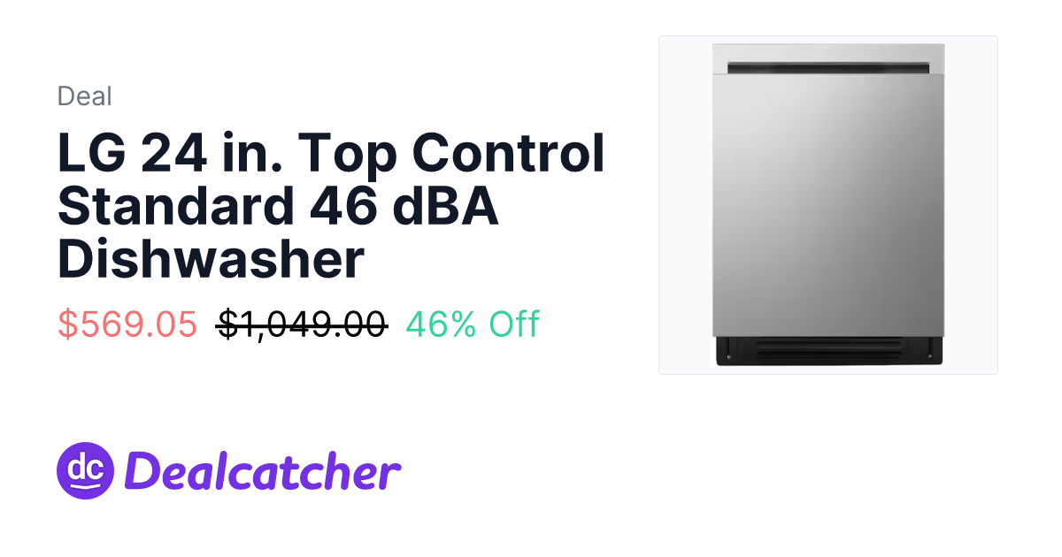 Home Depot - LG 24 in. Top Control Standard 46 dBA Dishwasher $569.05