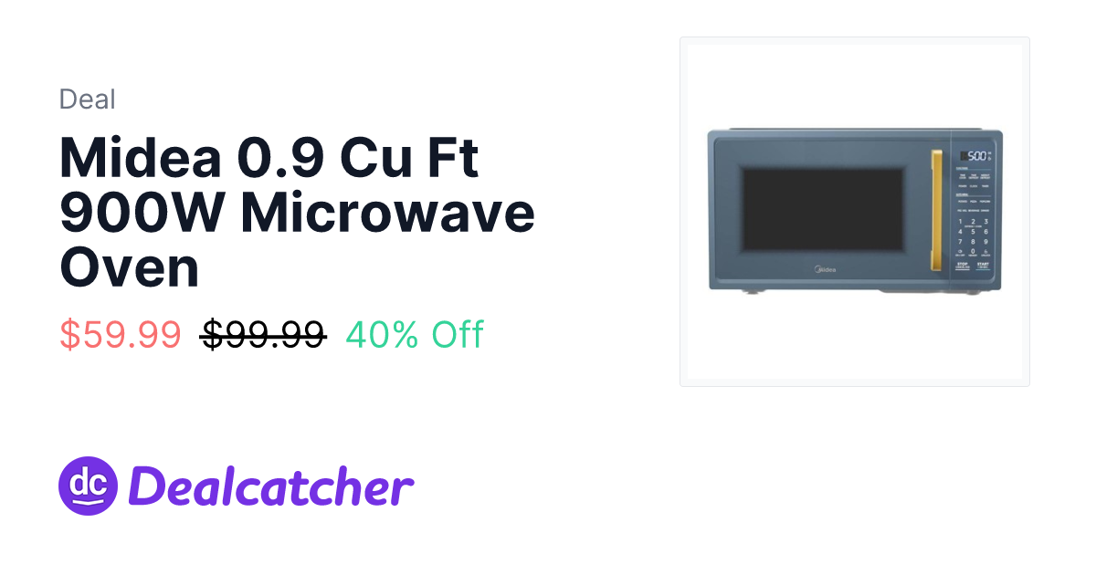 Target - Midea 0.9 Cu Ft 900W Microwave Oven $59.99