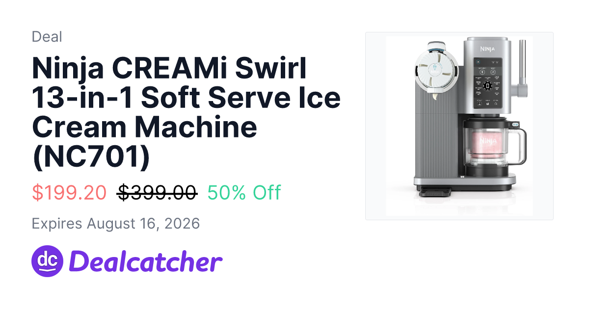 eBay - Ninja CREAMi Swirl 13-in-1 Soft Serve Ice Cream Machine (NC701) $199.20