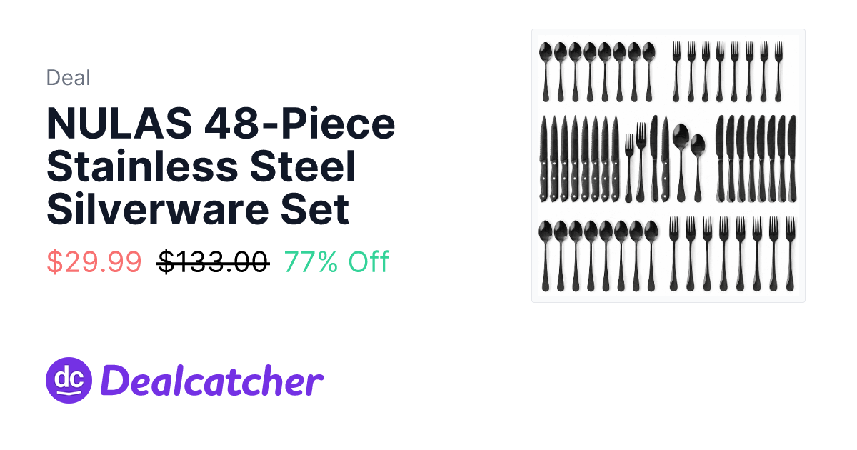 Walmart - NULAS 48-Piece Stainless Steel Silverware Set $29.99