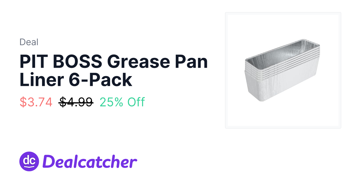 Amazon - PIT BOSS Grease Pan Liner 6-Pack $3.74