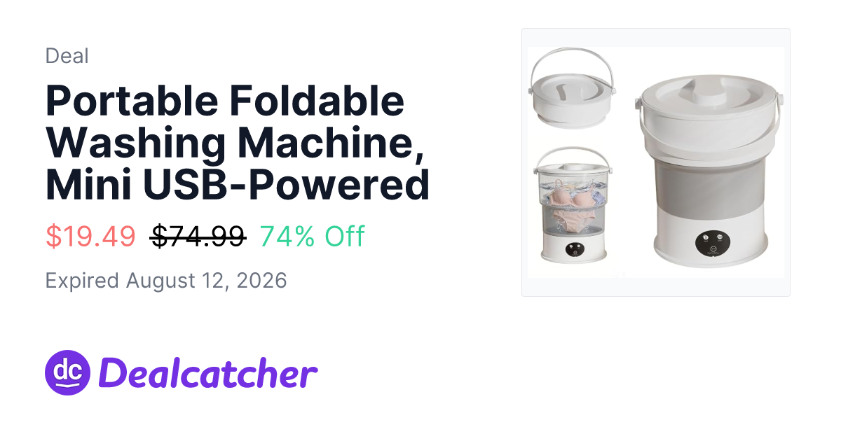 Amazon - Portable Foldable Washing Machine, Mini USB-Powered $19.49
