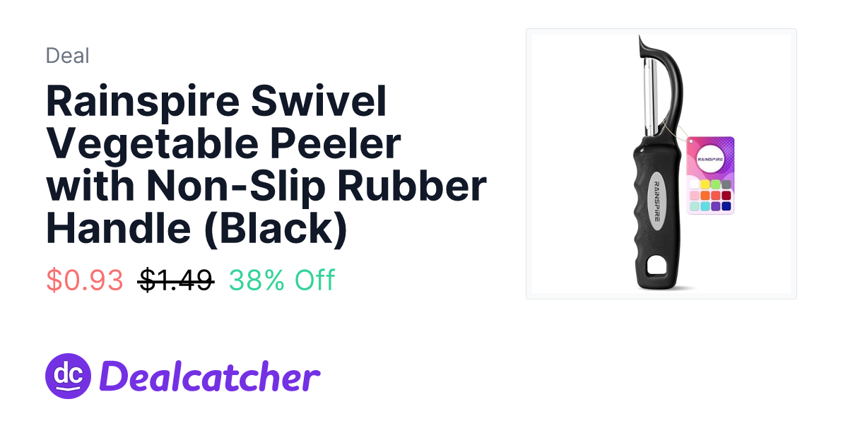 Amazon - Rainspire Swivel Vegetable Peeler with Non-Slip Rubber Handle (Black) $0.93