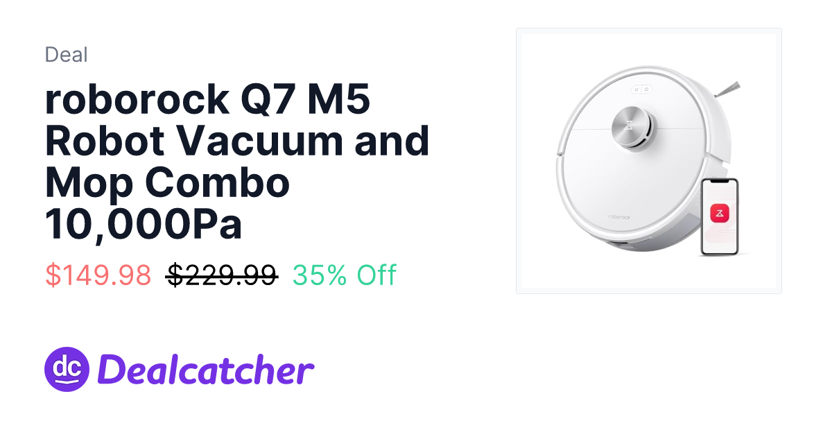 Amazon - roborock Q7 M5 Robot Vacuum and Mop Combo 10,000Pa $149.98
