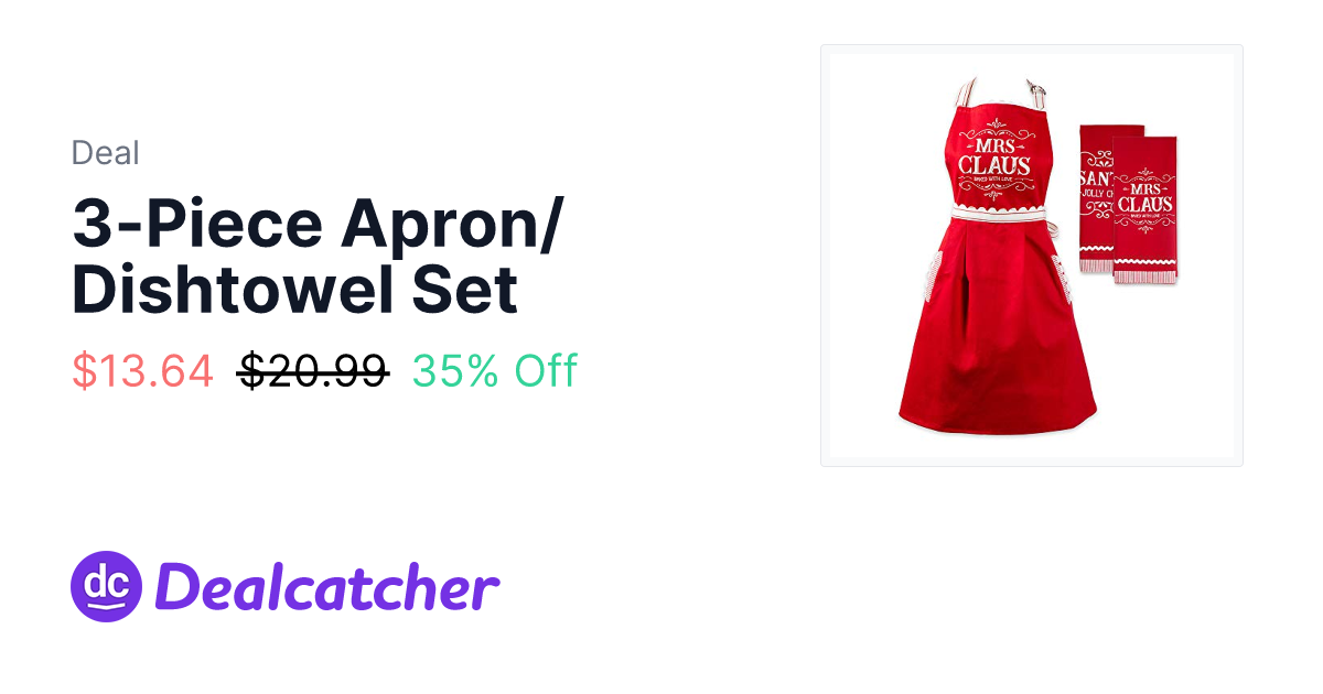 Amazon - 3-Piece Apron/Dishtowel Set $13.64