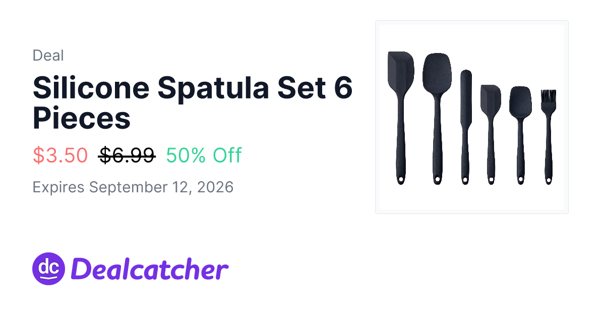 Amazon - Silicone Spatula Set 6 Pieces $3.50