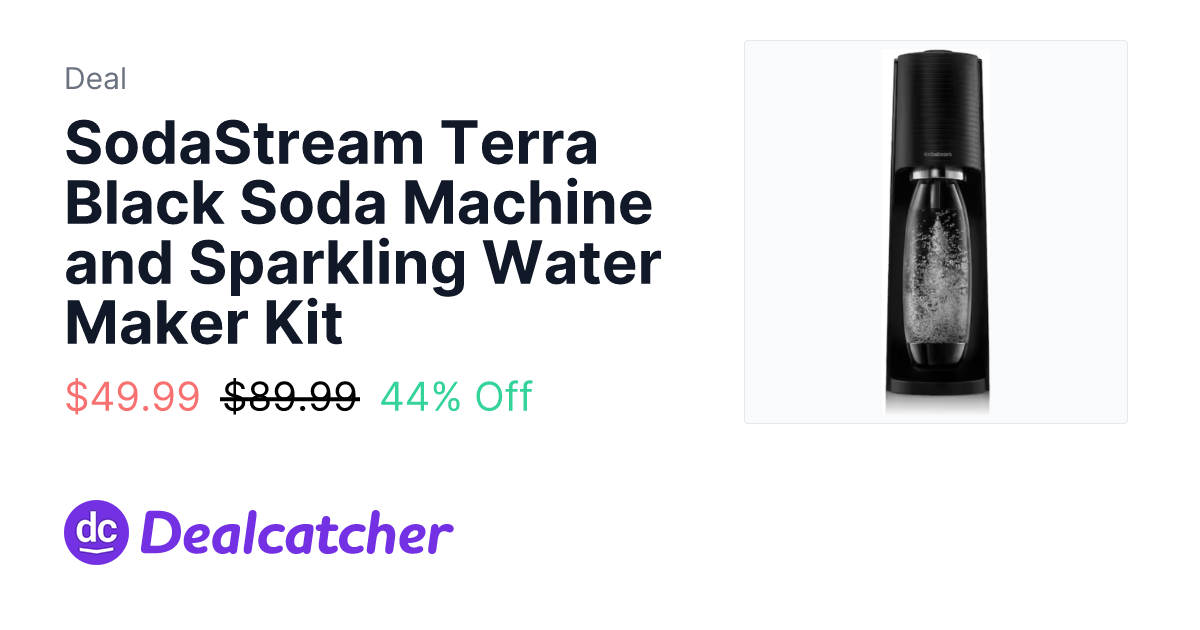 Home Depot - SodaStream Terra Black Soda Machine and Sparkling Water Maker Kit $49.99