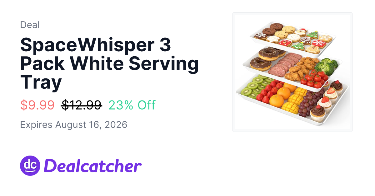 Amazon - SpaceWhisper 3 Pack White Serving Tray $9.99