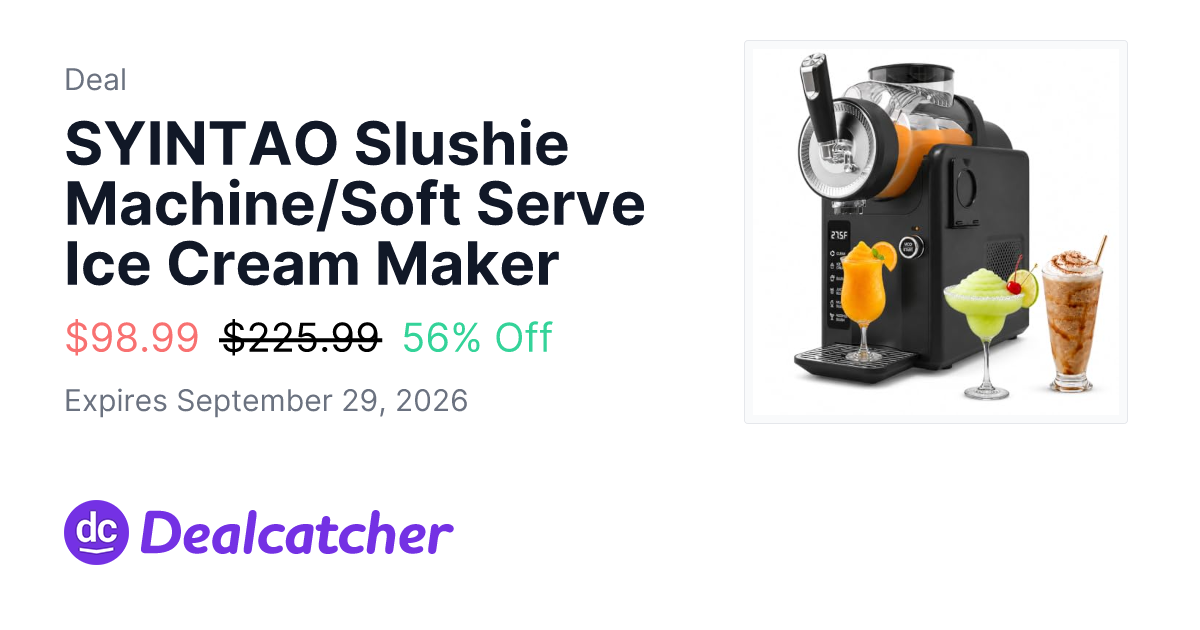 Amazon - SYINTAO Slushie Machine/Soft Serve Ice Cream Maker $98.99