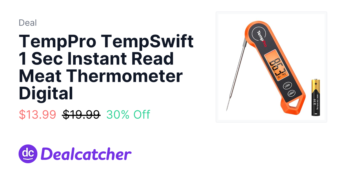 Amazon - TempPro TempSwift 1 Sec Instant Read Meat Thermometer Digital $13.99