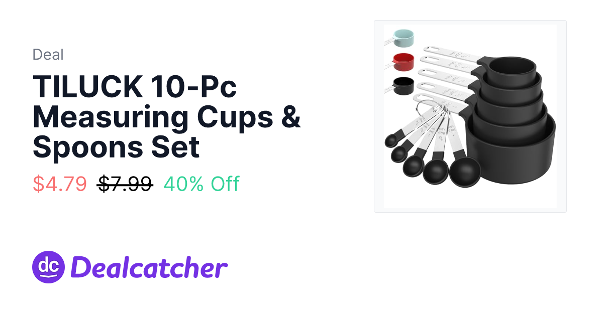 Amazon - TILUCK 10-Pc Measuring Cups & Spoons Set $4.79