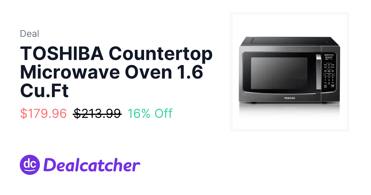 Amazon - TOSHIBA Countertop Microwave Oven 1.6 Cu.Ft $179.96