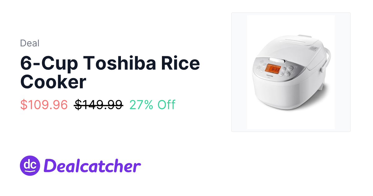 Amazon - 6-Cup Toshiba Rice Cooker $109.96
