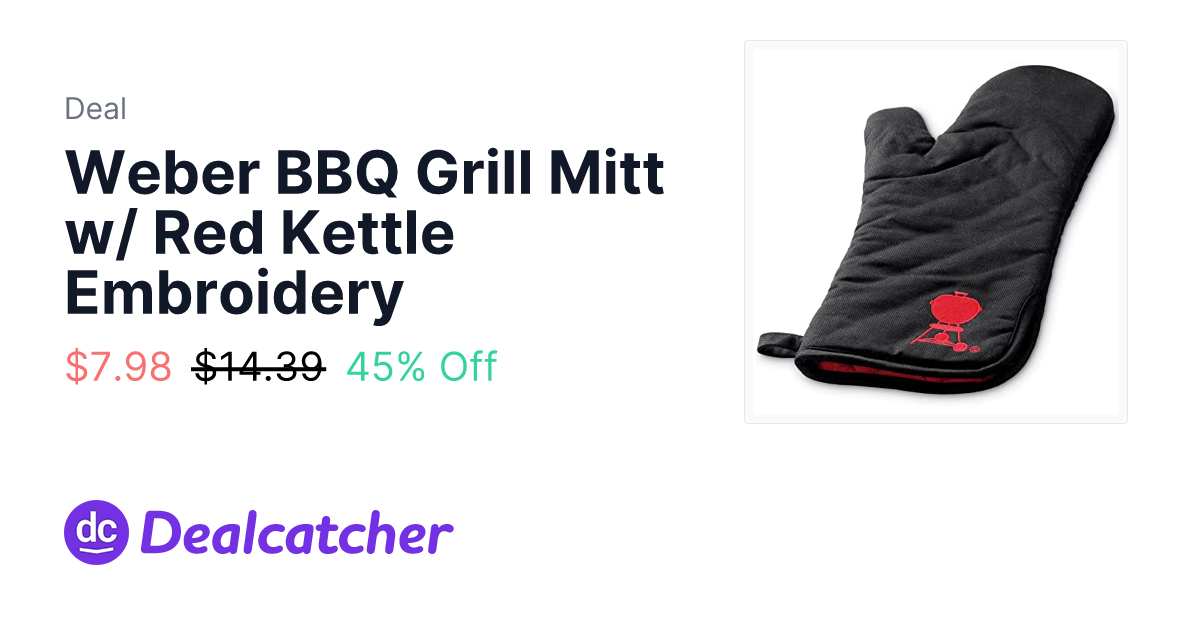 Amazon - Weber BBQ Grill Mitt w/ Red Kettle Embroidery $7.98