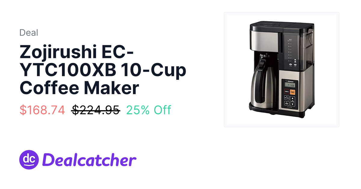 Amazon - Zojirushi EC-YTC100XB 10-Cup Coffee Maker $168.74