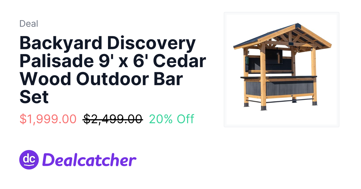 Amazon - Backyard Discovery Palisade 9' x 6' Cedar Wood Outdoor Bar Set $1,999.00