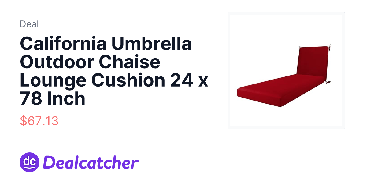 Amazon - California Umbrella Outdoor Chaise Lounge Cushion 24 x 78 Inch $67.13
