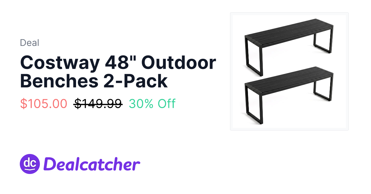 Costway - Costway 48" Outdoor Benches 2-Pack $105.00