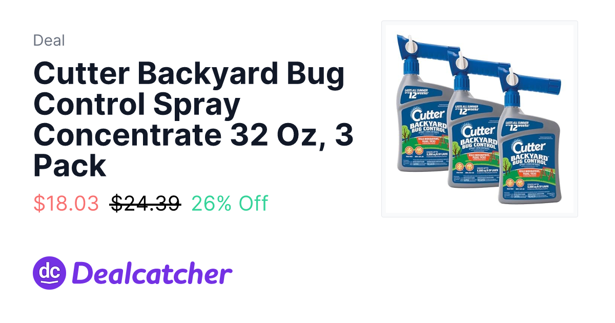 Amazon - Cutter Backyard Bug Control Spray Concentrate 32 Oz, 3 Pack $18.03