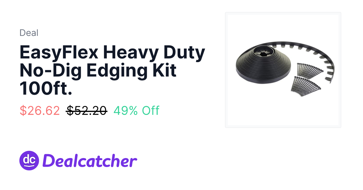 Amazon - EasyFlex Heavy Duty No-Dig Edging Kit 100ft. $26.62