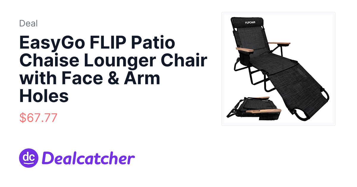 Amazon - EasyGo FLIP Patio Chaise Lounger Chair with Face & Arm Holes $67.77