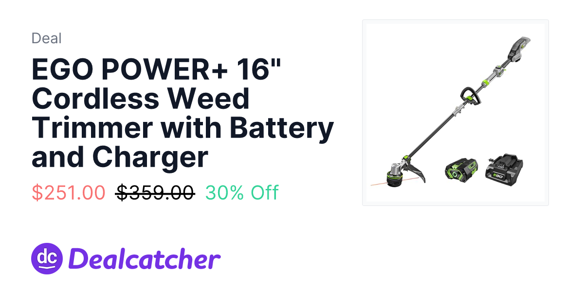 Amazon - EGO POWER+ 16" Cordless Weed Trimmer with Battery and Charger $251.00