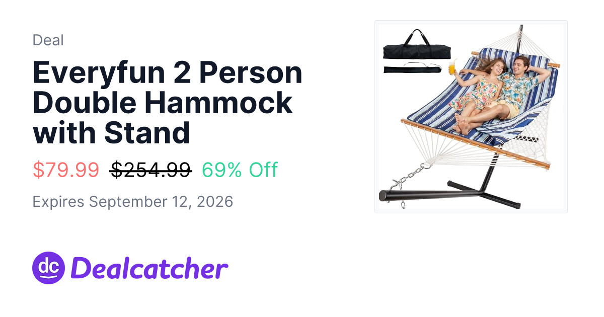Amazon - Everyfun 2 Person Double Hammock with Stand $79.99
