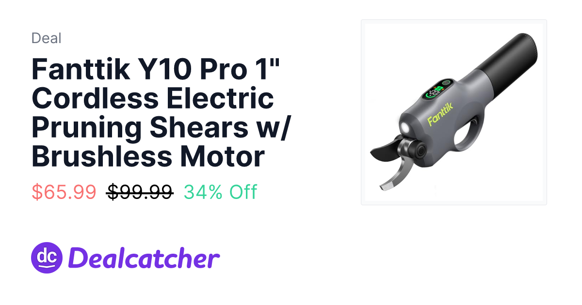 Amazon - Fanttik Y10 Pro 1" Cordless Electric Pruning Shears w/ Brushless Motor $65.99