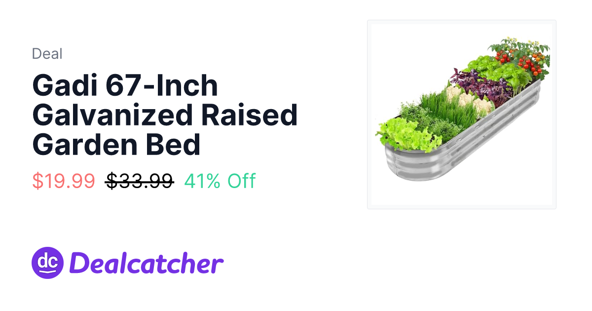 Amazon - Gadi 67-Inch Galvanized Raised Garden Bed $19.99