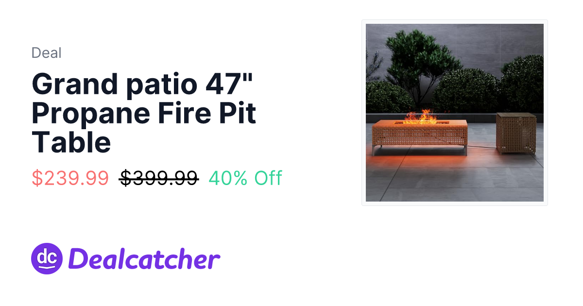 Amazon - Grand patio 47" Propane Fire Pit Table $239.99