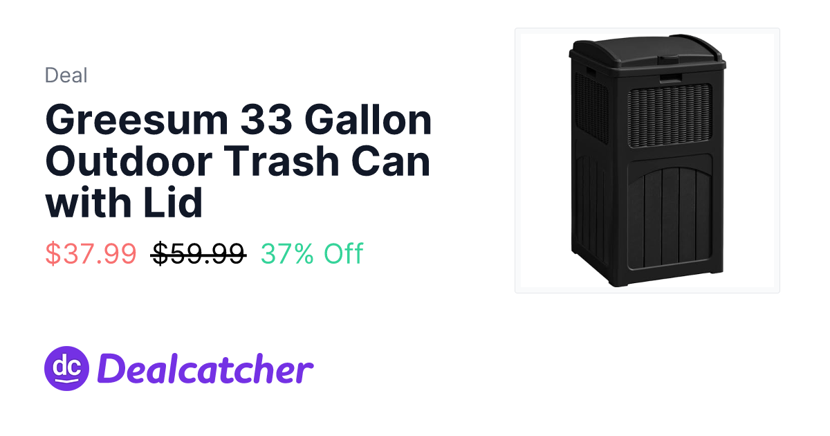 Amazon - Greesum 33 Gallon Outdoor Trash Can with Lid $37.99