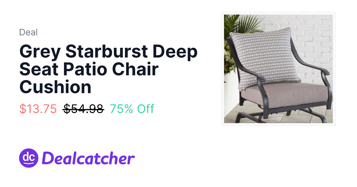 Lowes - Grey Starburst Deep Seat Patio Chair Cushion $13.75