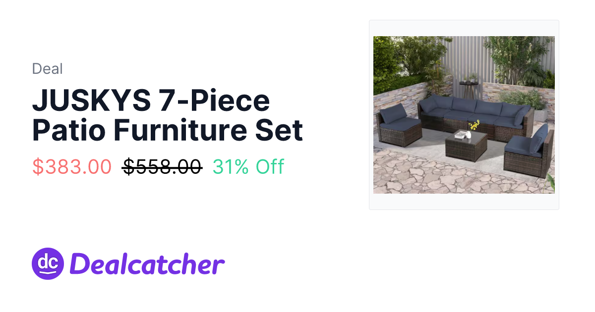 Home Depot - JUSKYS 7-Piece Patio Furniture Set $383.00