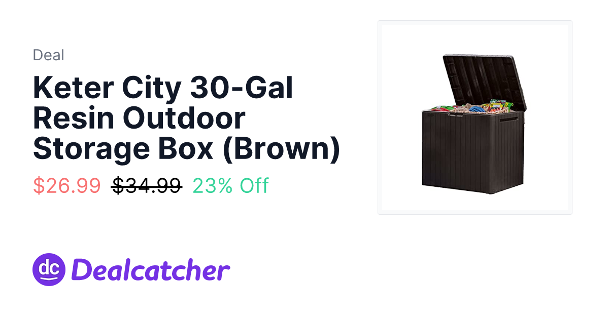 Amazon - Keter City 30-Gal Resin Outdoor Storage Box (Brown) $26.99