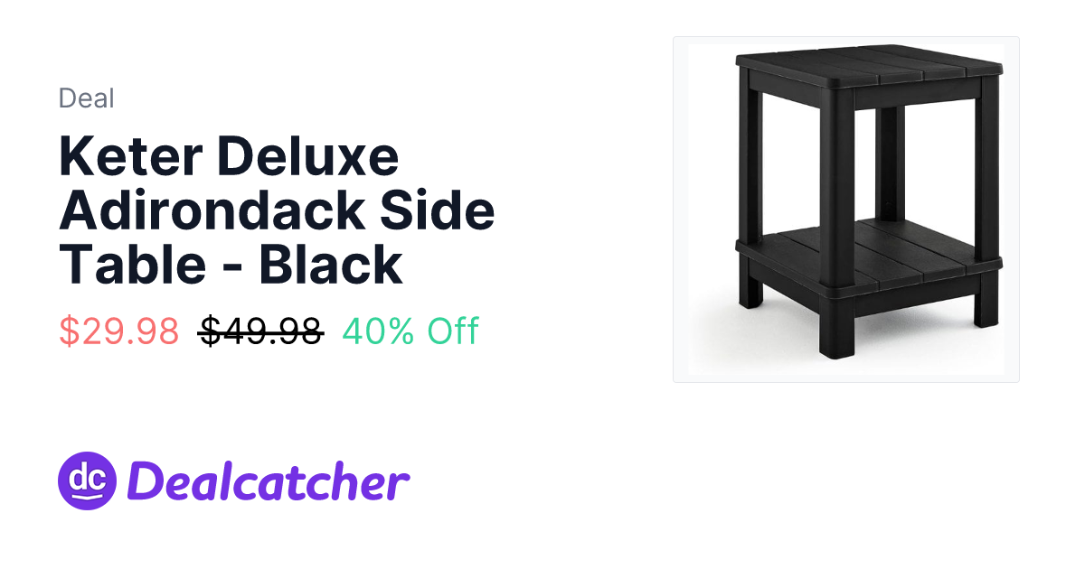 Amazon - Keter Deluxe Adirondack Side Table - Black $29.98