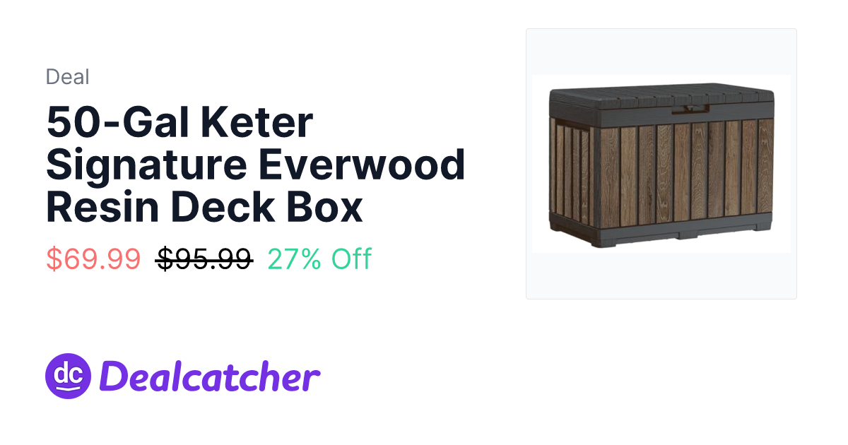 Amazon - 50-Gal Keter Signature Everwood Resin Deck Box $69.99