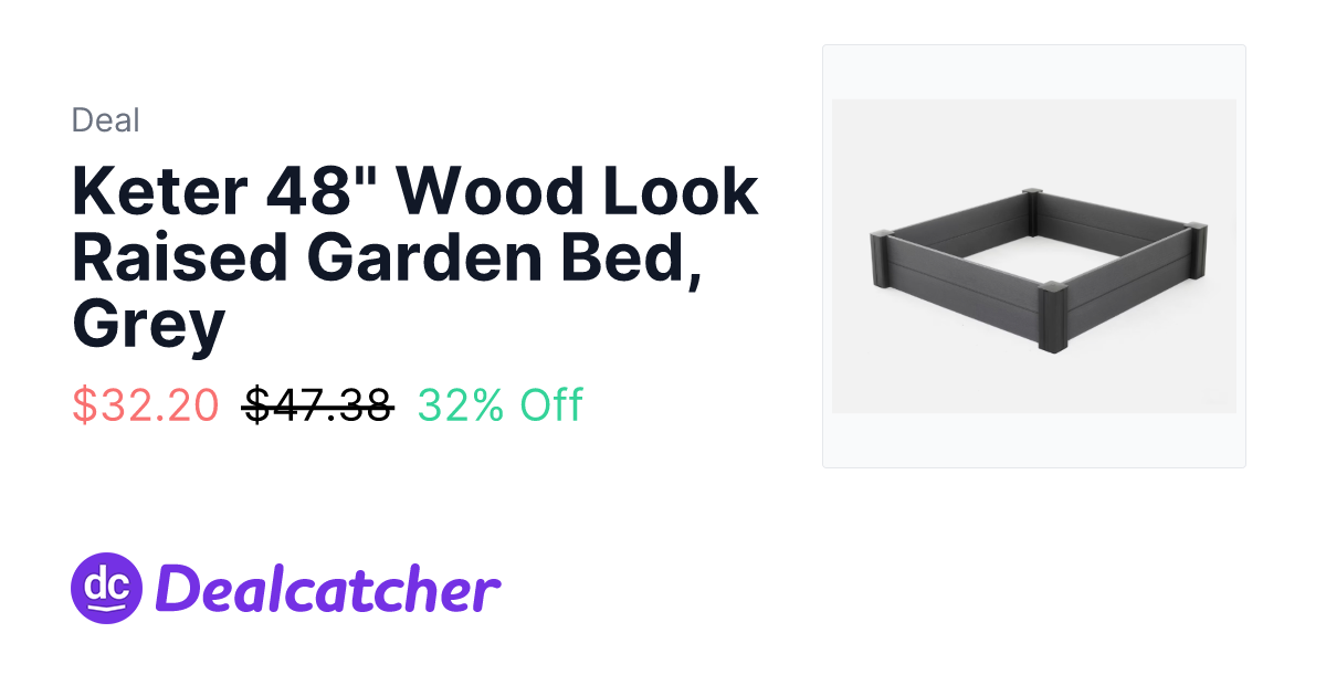 eBay - Keter 48" Wood Look Raised Garden Bed, Grey $32.20