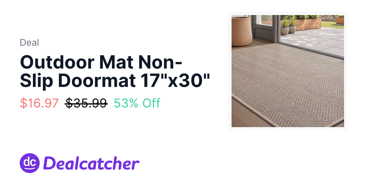 Walmart - Outdoor Mat Non-Slip Doormat 17"x30" $16.97