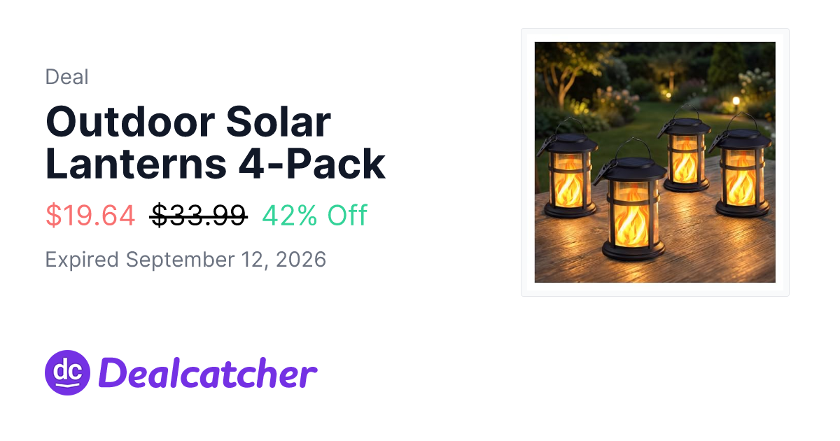 Amazon - Outdoor Solar Lanterns 4-Pack $19.64