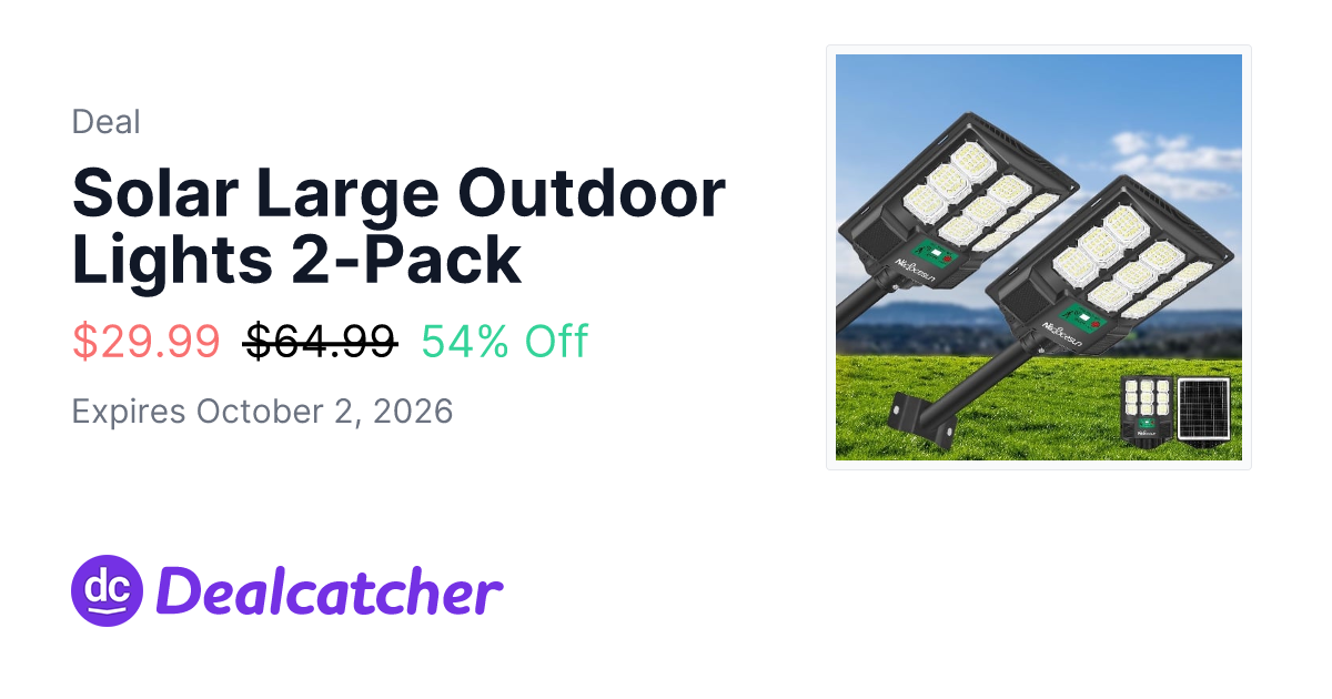 Amazon - Solar Large Outdoor Lights 2-Pack $29.99