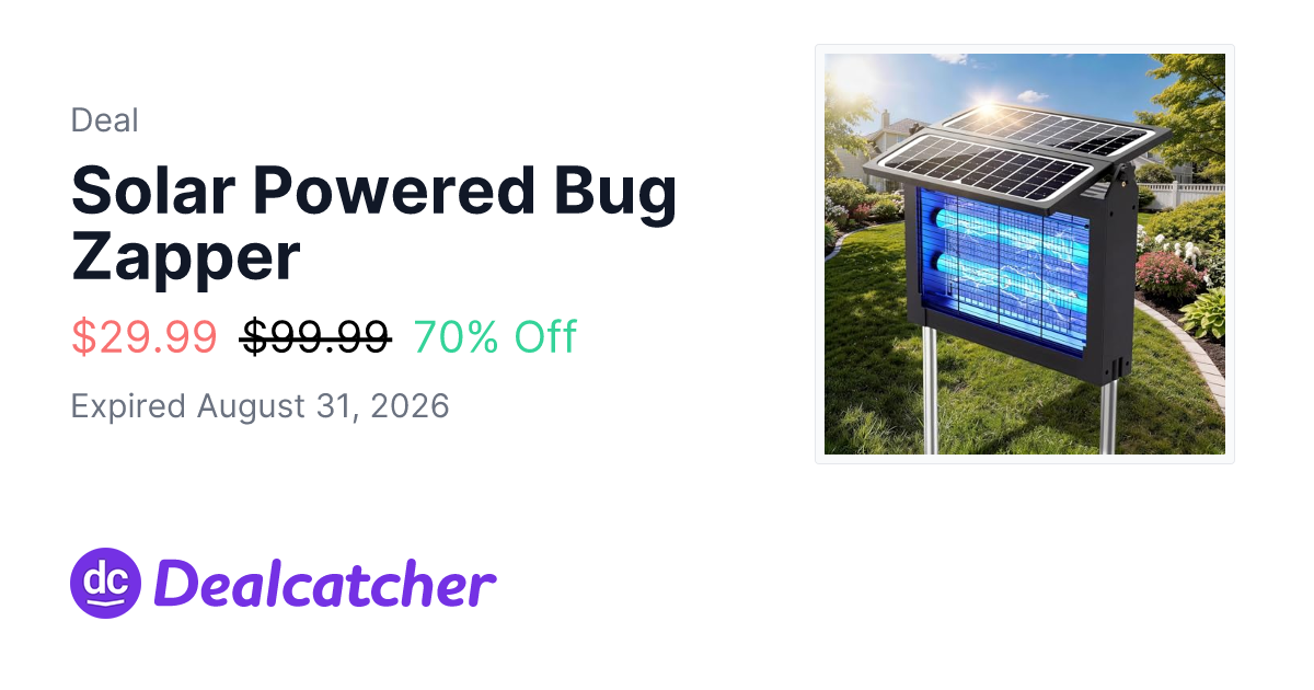 Amazon - Solar Powered Bug Zapper $29.99