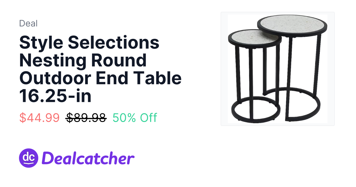 Lowes - Style Selections Nesting Round Outdoor End Table 16.25-in $44.99