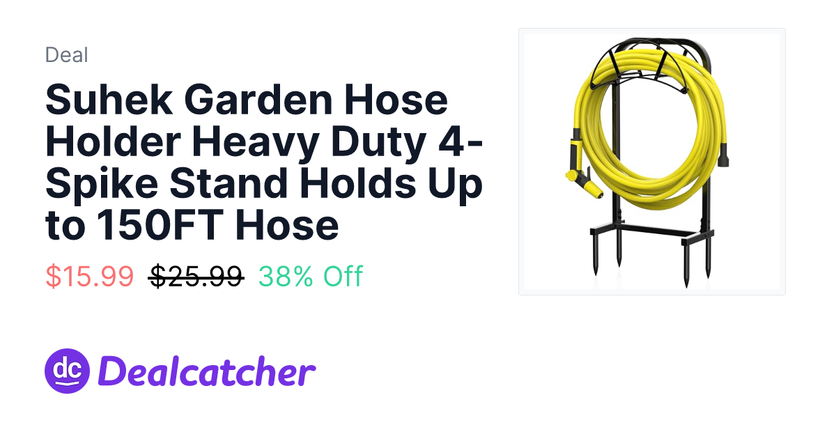 Amazon - Suhek Garden Hose Holder Heavy Duty 4-Spike Stand Holds Up to 150FT Hose $15.99