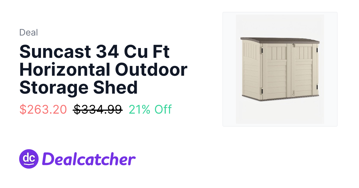 Amazon - Suncast 34 Cu Ft Horizontal Outdoor Storage Shed $263.20