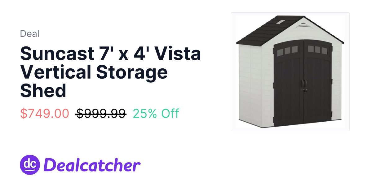 Amazon - Suncast 7' x 4' Vista Vertical Storage Shed $749.00