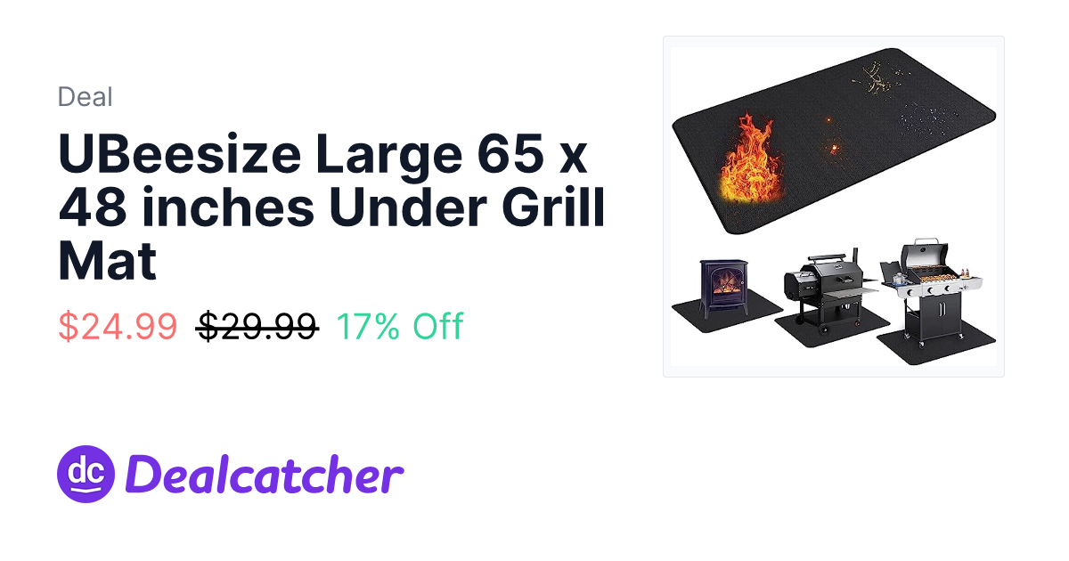 Amazon - UBeesize Large 65 x 48 inches Under Grill Mat $24.99