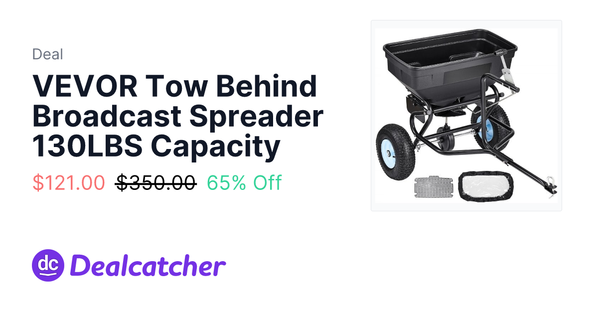 Vevor - VEVOR Tow Behind Broadcast Spreader 130LBS Capacity $121.00