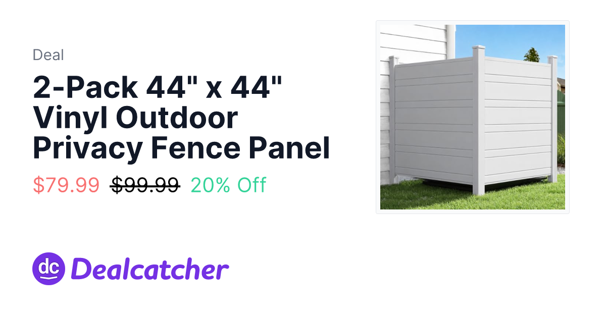 Amazon - 2-Pack 44" x 44" Vinyl Outdoor Privacy Fence Panel $79.99