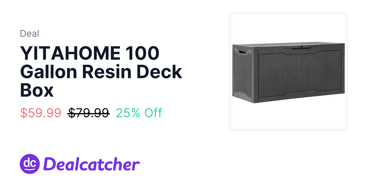 Amazon - YITAHOME 100 Gallon Resin Deck Box $59.99